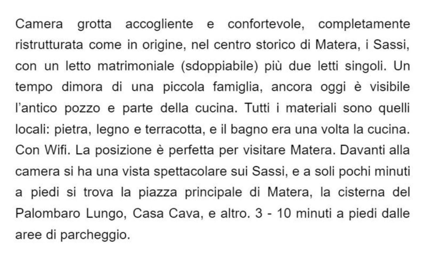 Cave Rooms Sassi Matera Habitación foto